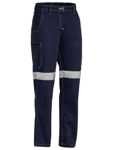 Pants Bisley Womens Taped Cargo Vented Drill 190g BPL6431T