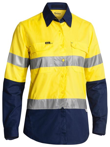 Shirt Bisley Womens Hi Vis Taped X-Airflow RipStop 150g BL6415T