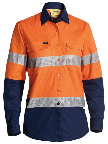 Shirt Bisley Womens Hi Vis Taped X-Airflow RipStop 150g BL6415T
