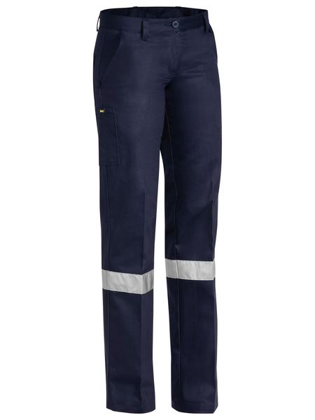 Pants Bisley Womens Taped Drill 310g Navy 6