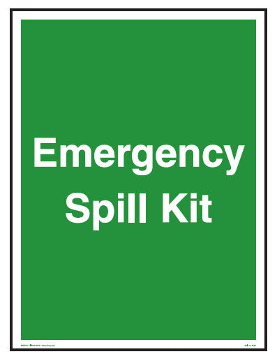 Sign Emergency Spill Kit ss 90x125 5pk