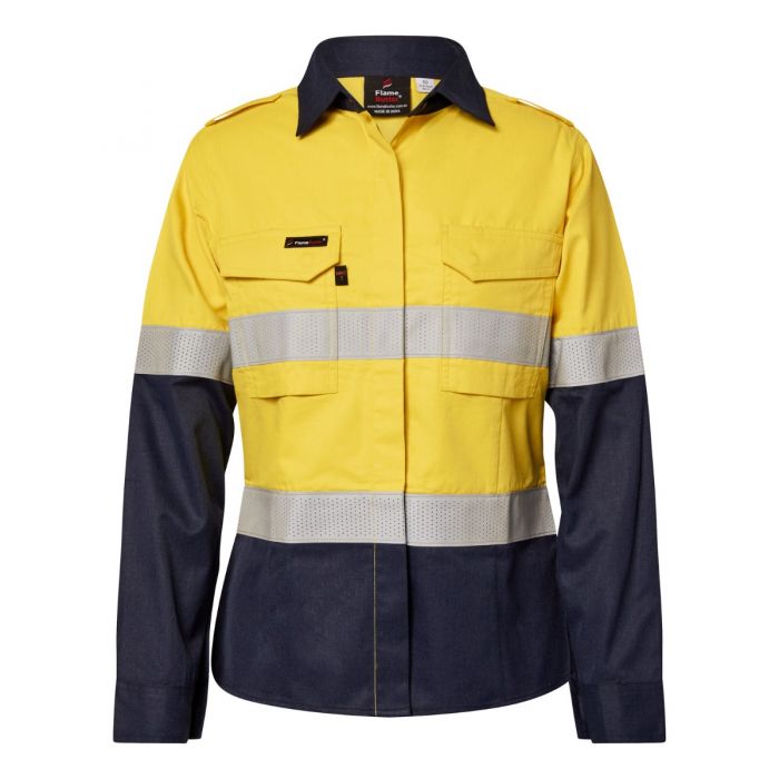 FlameBuster Torrent Fr Womens Orange/Navy Taped Shirt atpv 9/HRC2 180g 12