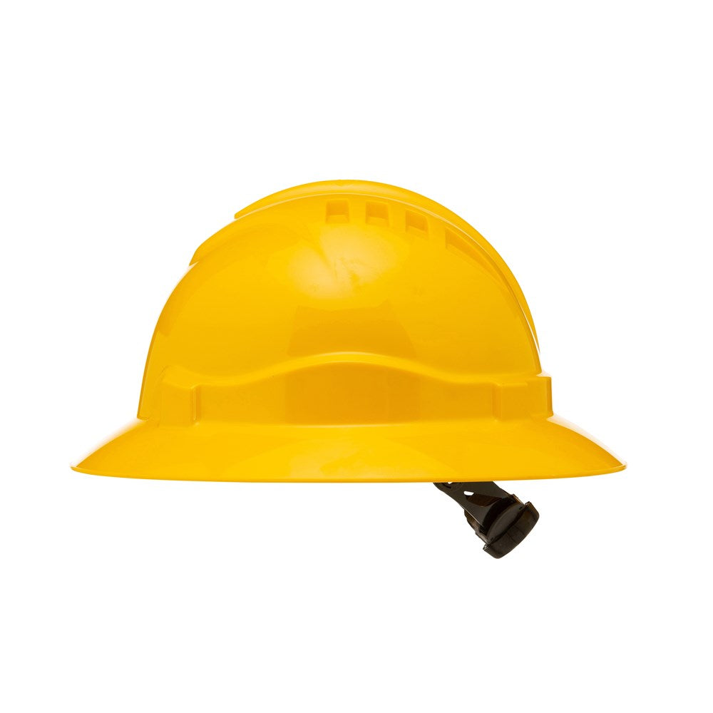 ProChoice Yellow V6 Unvented Full Brim Hard Hat with Ratchet Harness