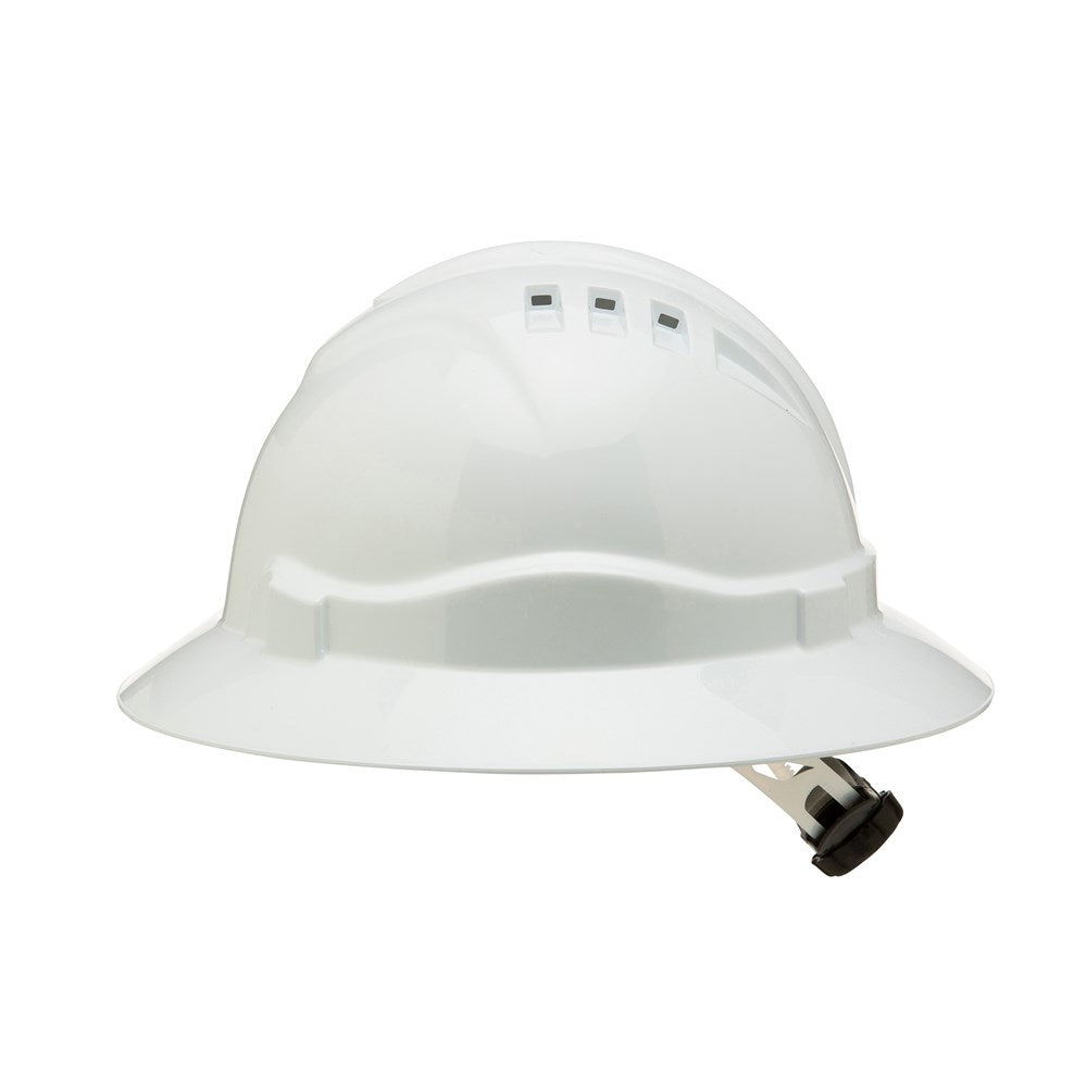 ProChoice V6 Vented Full Brim Hard Hat with Ratchet Harness White