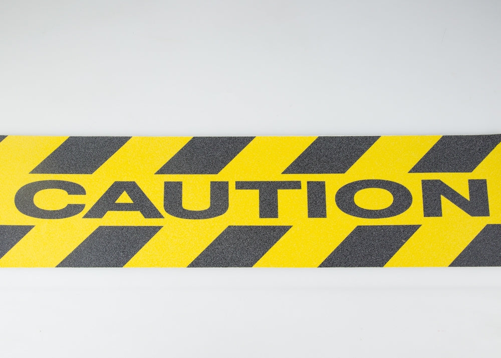 Stylus Slip Resistant Adhesive Mat CAUTION Yellow/Black 600x150