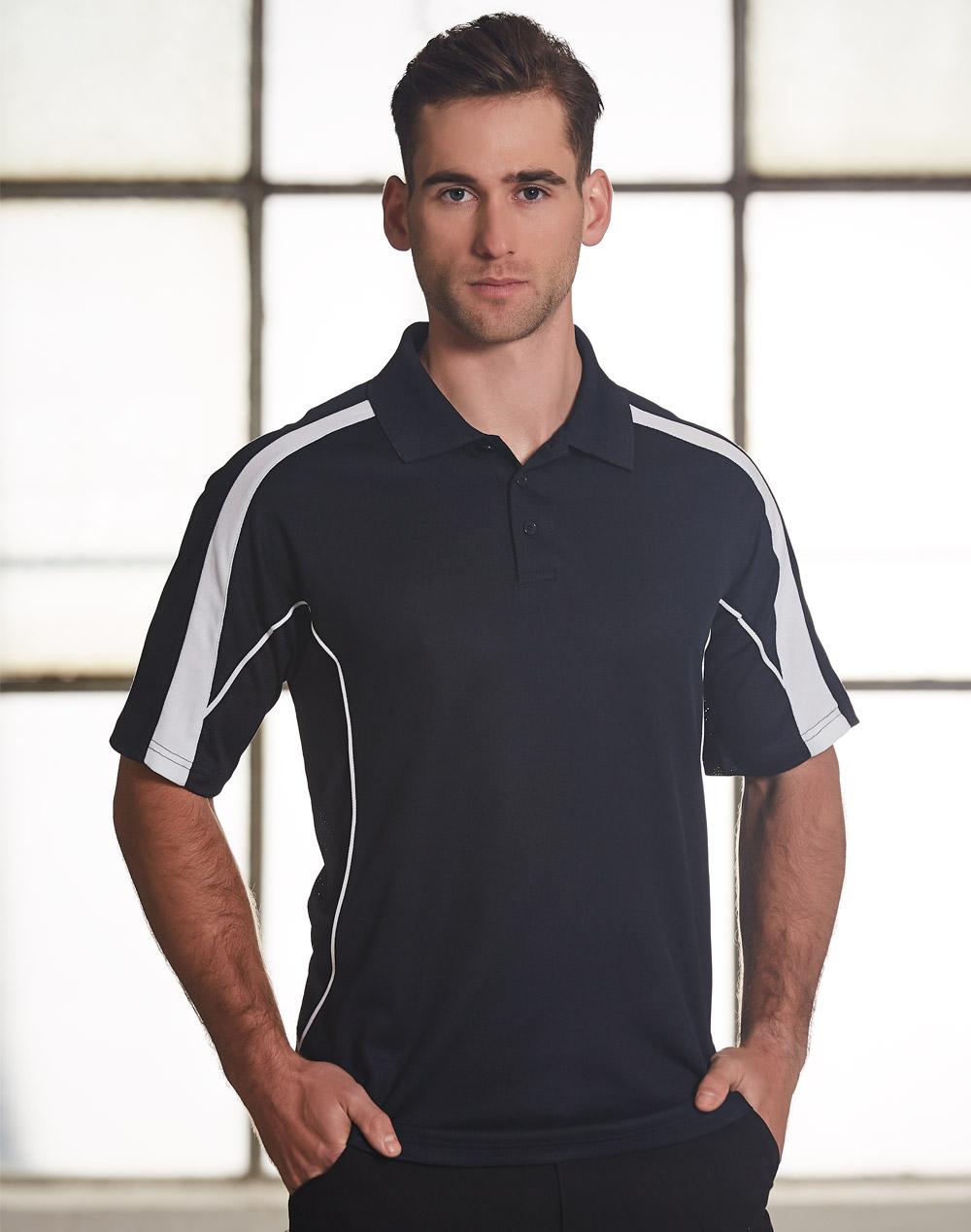 Winning Spirit Mens Legend Polo SS 160g Black/Ash 2XL