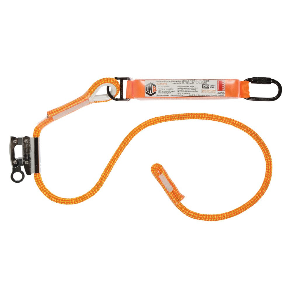 Linq Lanyard Rope with Rope Grab and DA Karabiner 2m