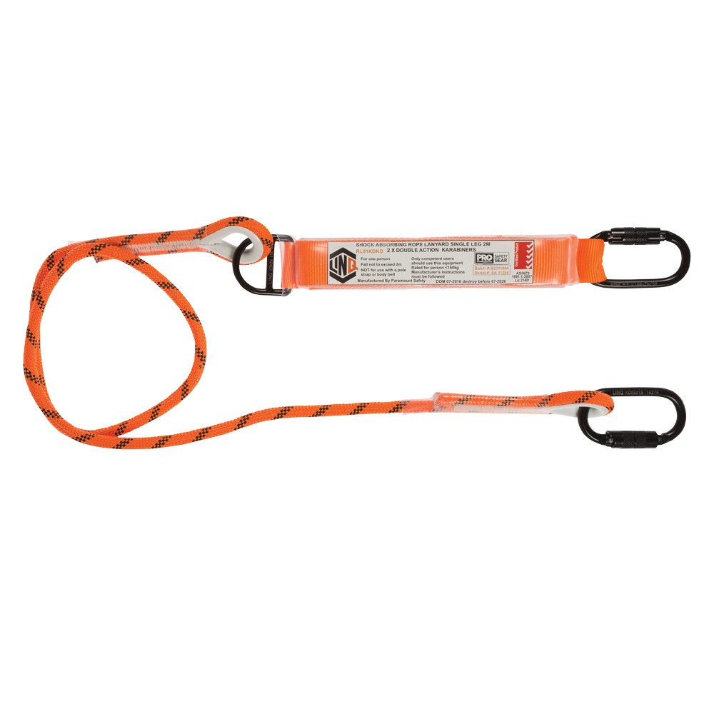 Linq Lanyard Single Rope 2 x DA Karabiners 2m