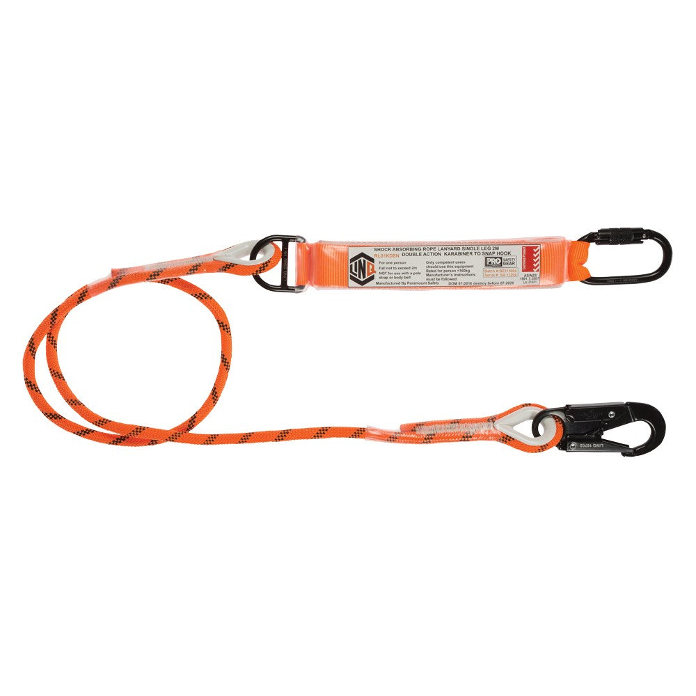 Linq Lanyard Single Rope 2 x DA Karabiners 2m