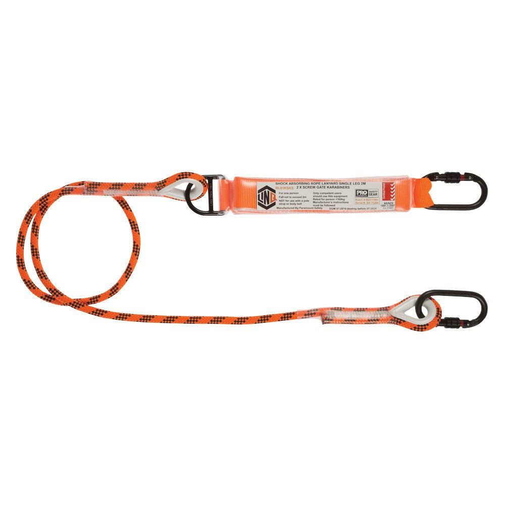 Linq Lanyard Single Rope 2 x SG Karabiners 2m