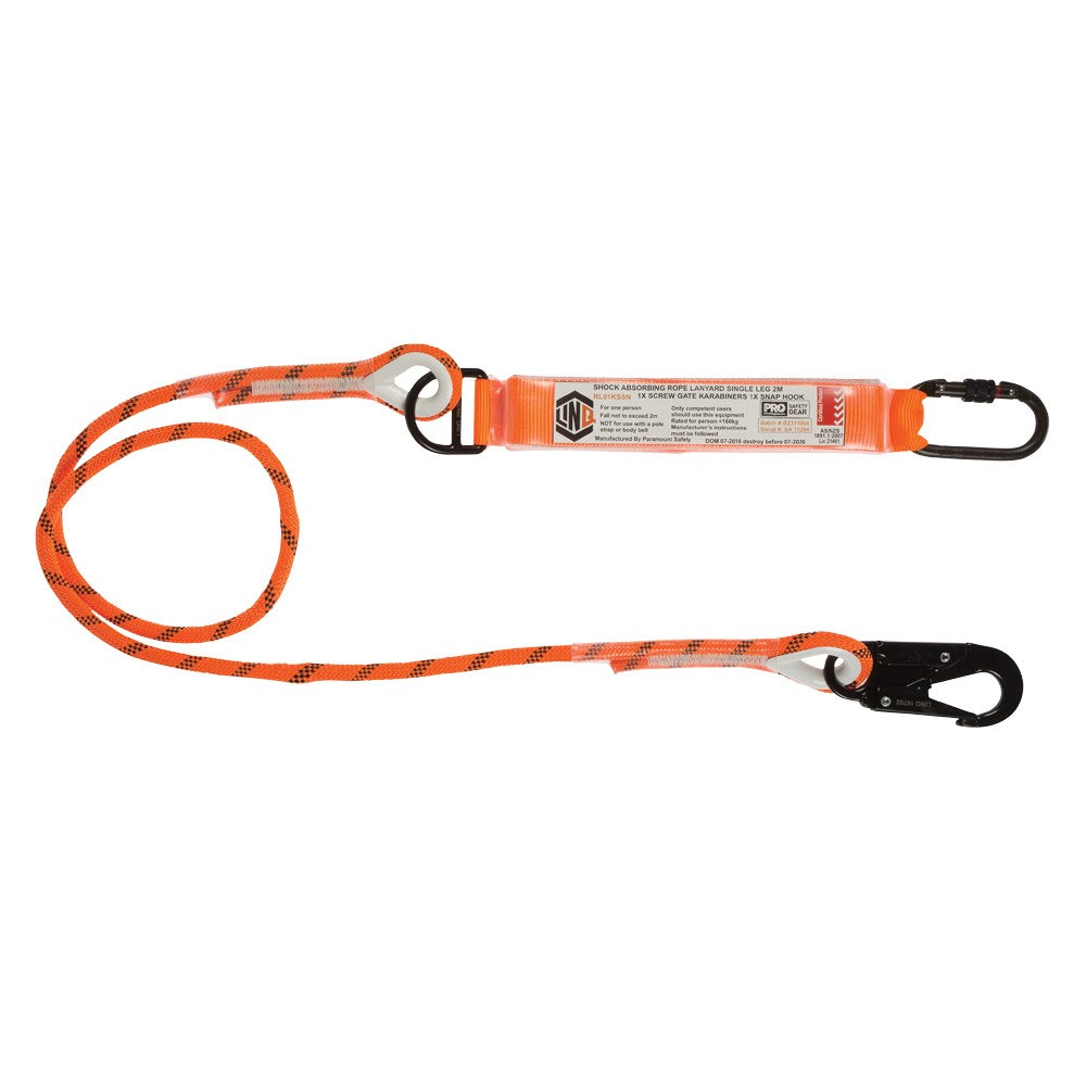 Linq Lanyard Single Rope 2 x SG Karabiners 2m