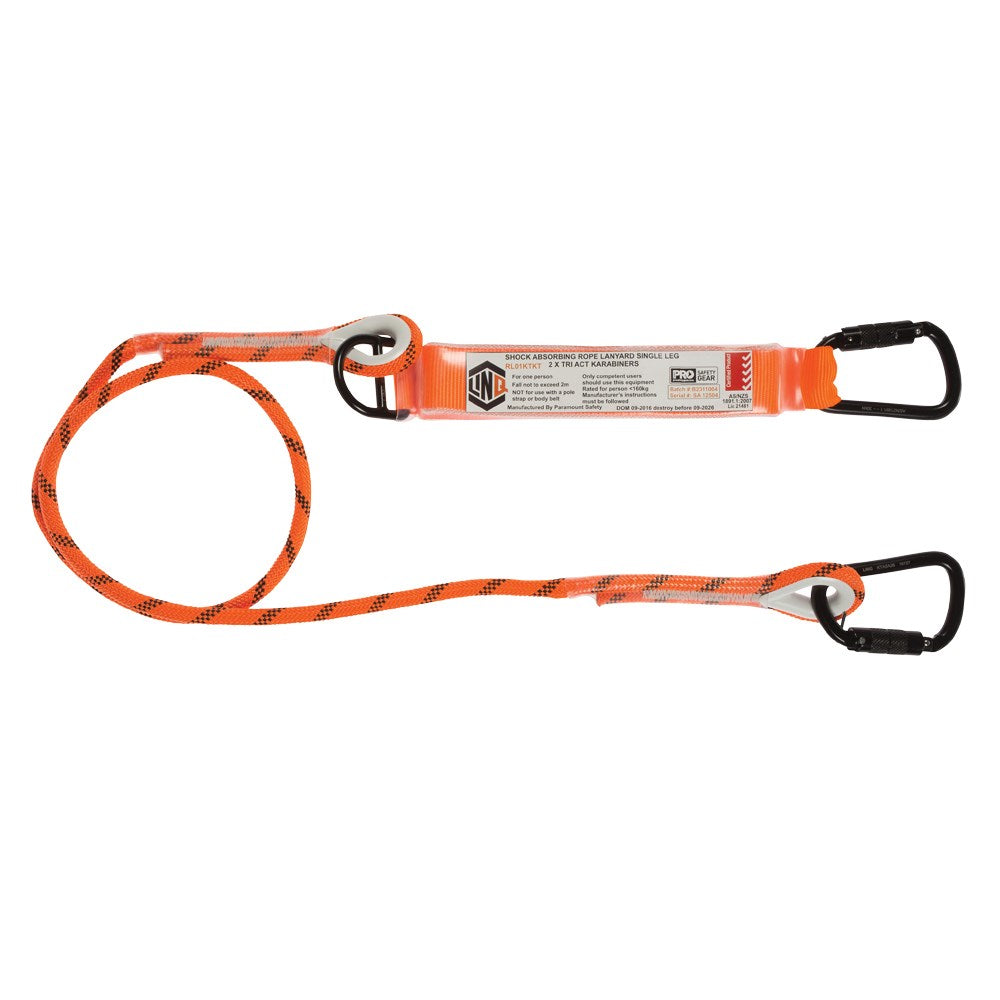Linq Lanyard Single Rope 2 x TA Karabiners 2m