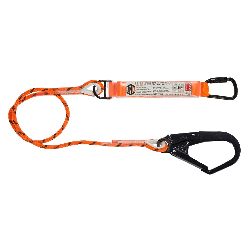 Linq Lanyard Single Rope 2 x TA Karabiners 2m