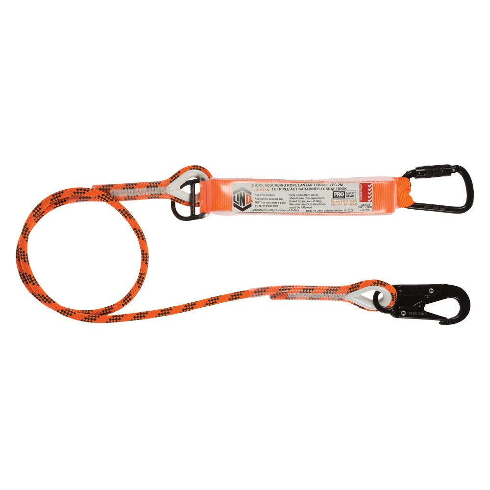Linq Lanyard Single Rope 2 x TA Karabiners 2m