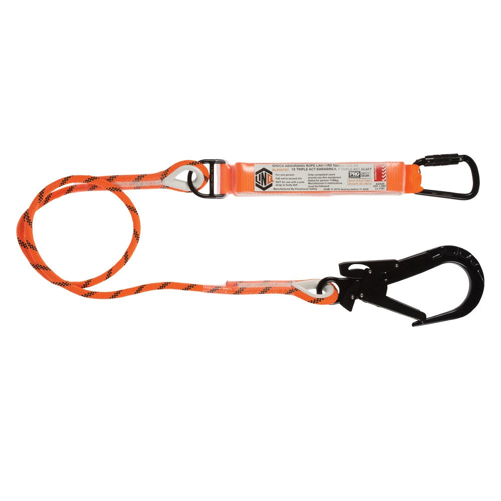 Linq Lanyard Single Rope 2 x TA Karabiners 2m