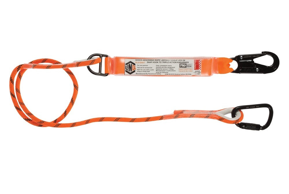 Linq Lanyard Single Rope 1 x Snap Hook / 1 x TA Karabiner 2m