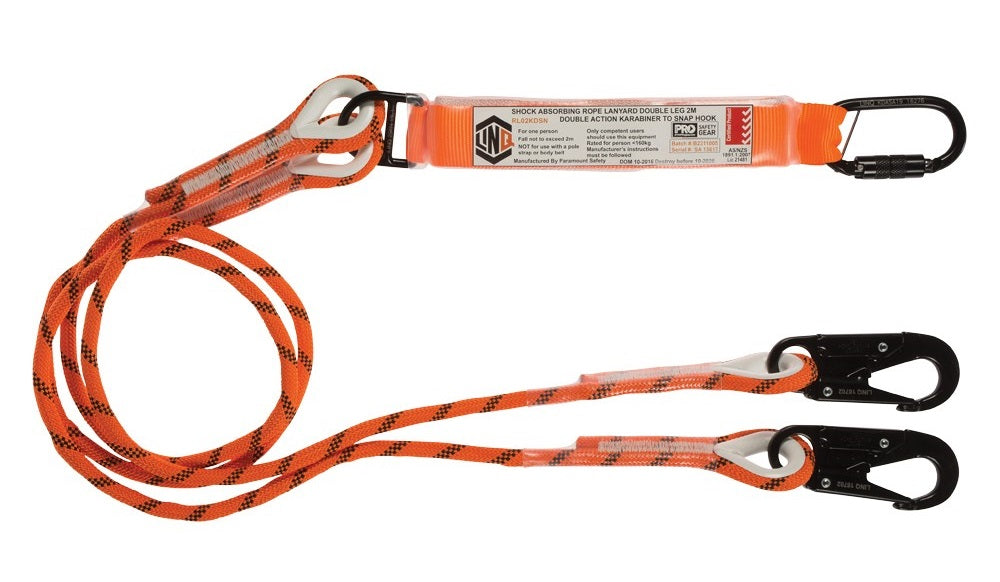 Linq Lanyard Double Rope 3 x DA Karabiners 2m