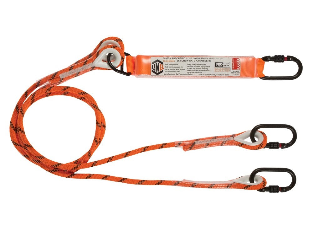 Linq Lanyard Double Rope 3 x SG Karabiners 2m