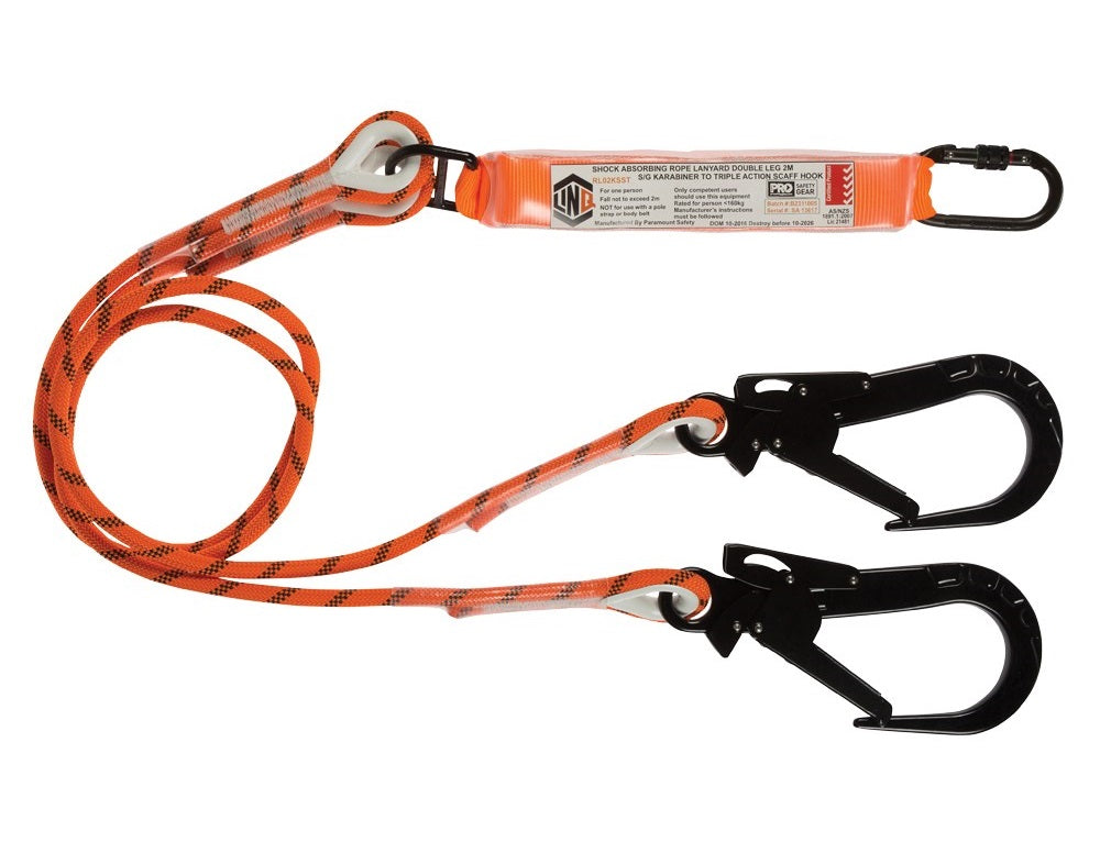 Linq Lanyard Double Rope 3 x SG Karabiners 2m
