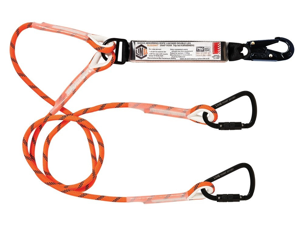 Linq Lanyard Double Rope 1 x Snap Hook / 2 x TA Karabiners 2m