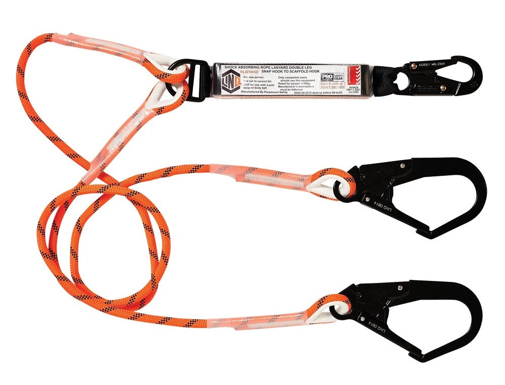 Linq Lanyard Double Rope 1 x Snap Hook / 2 x TA Karabiners 2m