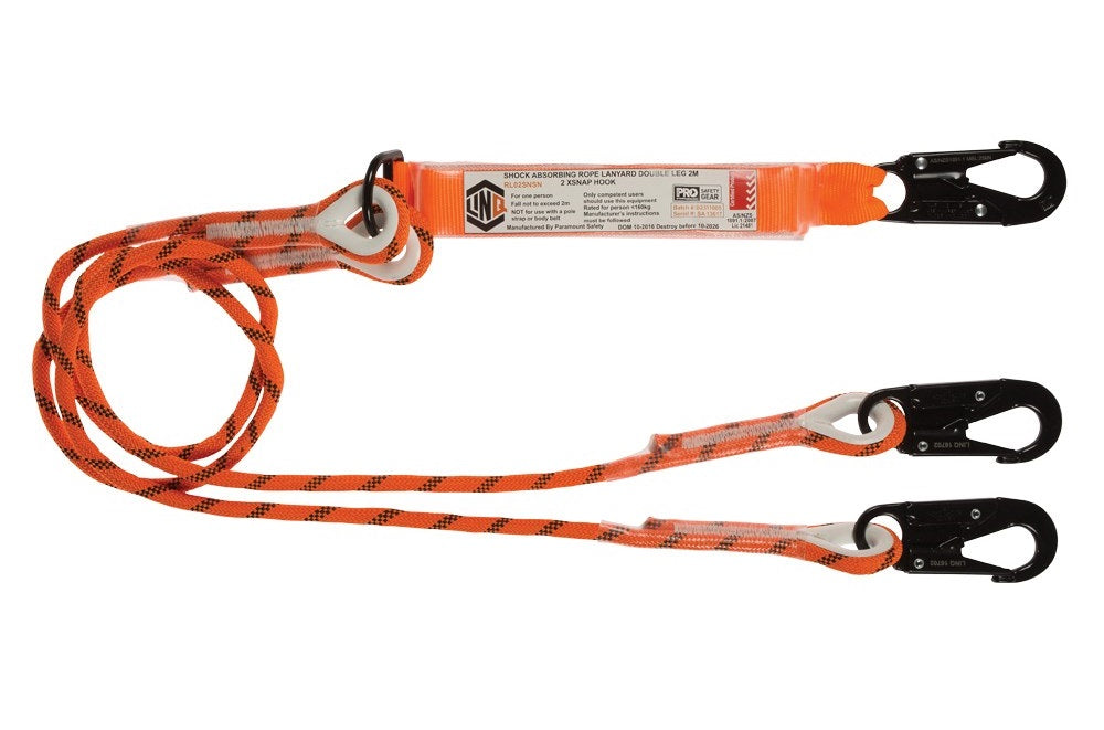 Linq Lanyard Double Rope 1 x Snap Hook / 2 x TA Karabiners 2m