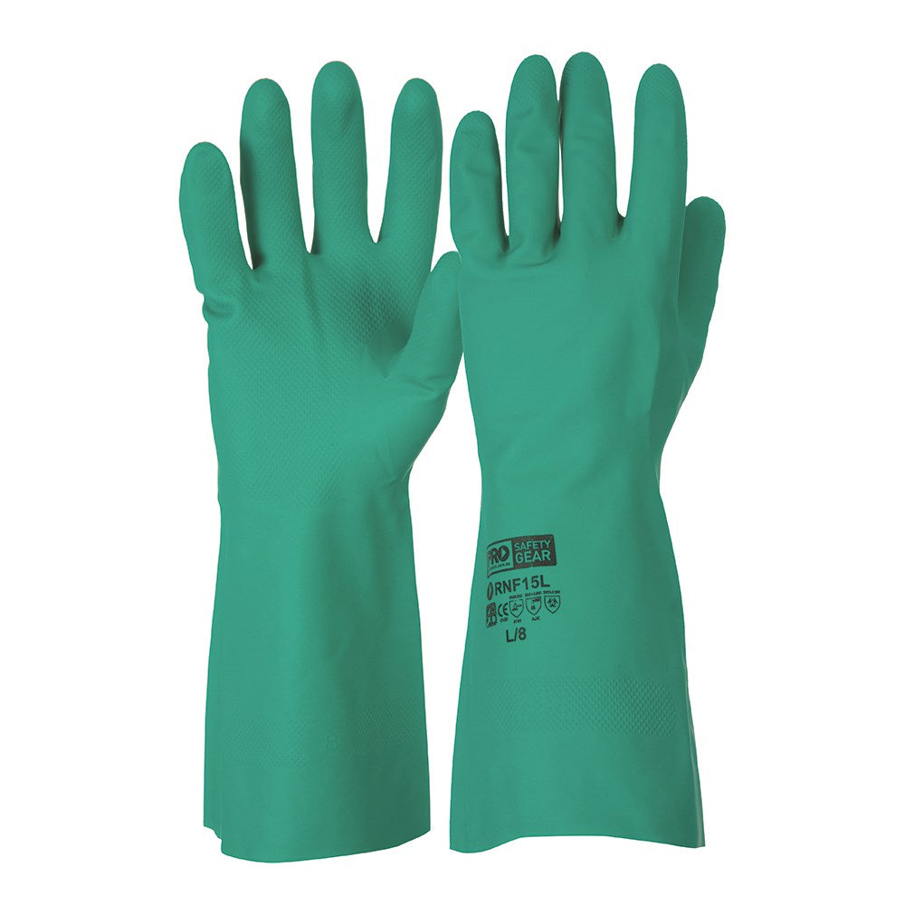 ProChoice Green Nitrile Gloves 33cm 6/S