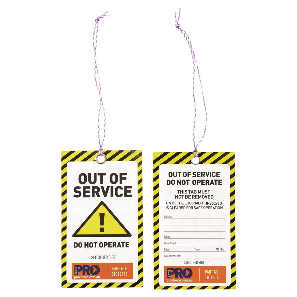 ProChoice Yellow Out of Service Safety Tags 10pk