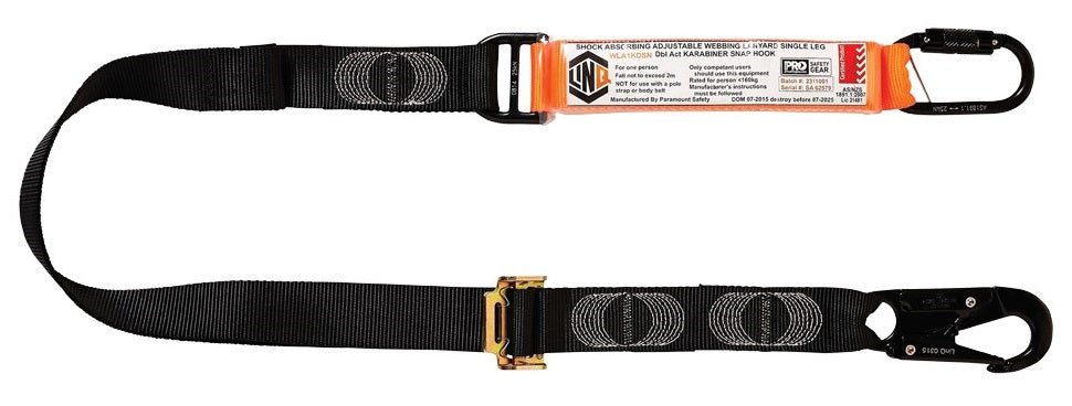 Linq Lanyard Single Adjustable 1 x DA Karabiner / 1 x DA Scaff Hook 2m