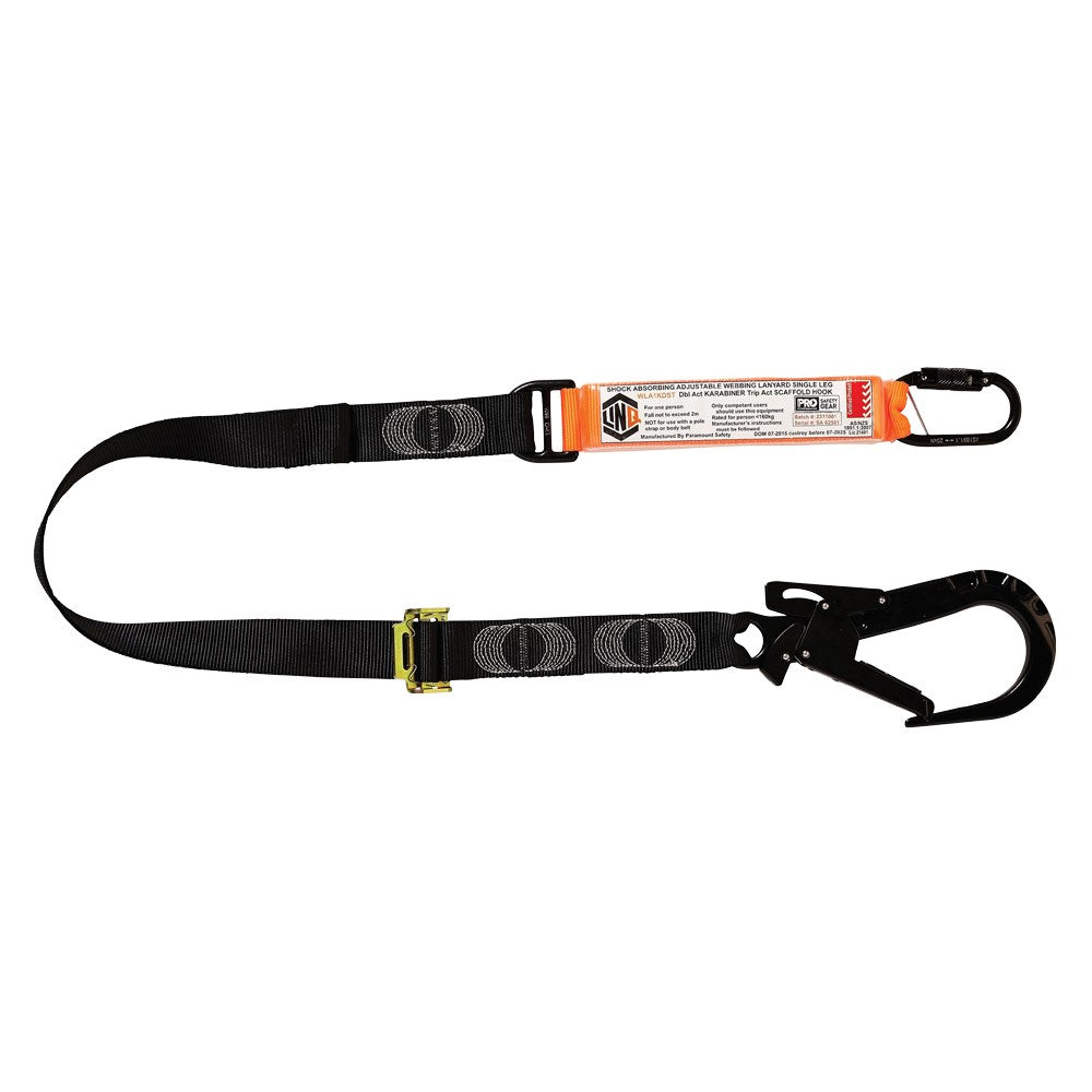 Linq Lanyard Single Adjustable 1 x DA Karabiner / 1 x DA Scaff Hook 2m