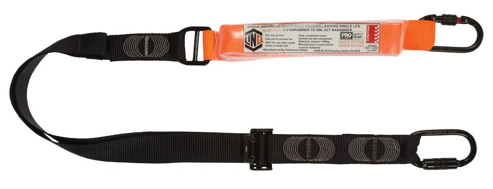 Linq Lanyard Single Adjustable 1 x SG Karabiner / 1 x DA Karabiner 2m