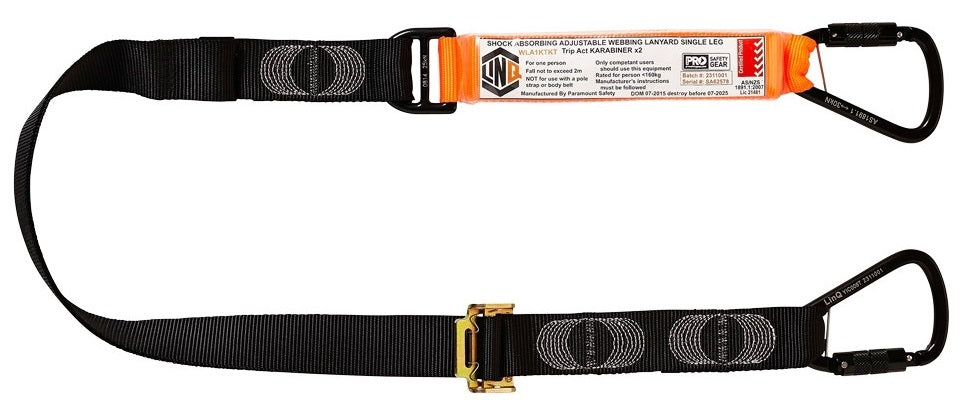 Linq Lanyard Single Adjustable 1 x TA Karabiner / 1 x DA Scaff Hook 2m