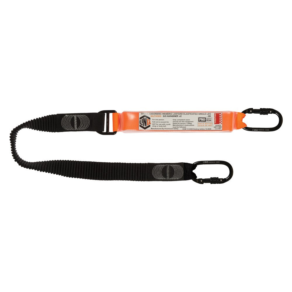 Linq Lanyard Single Elasticated 1 x SG Karabiner / 1 x DA Karabiner 1.85m