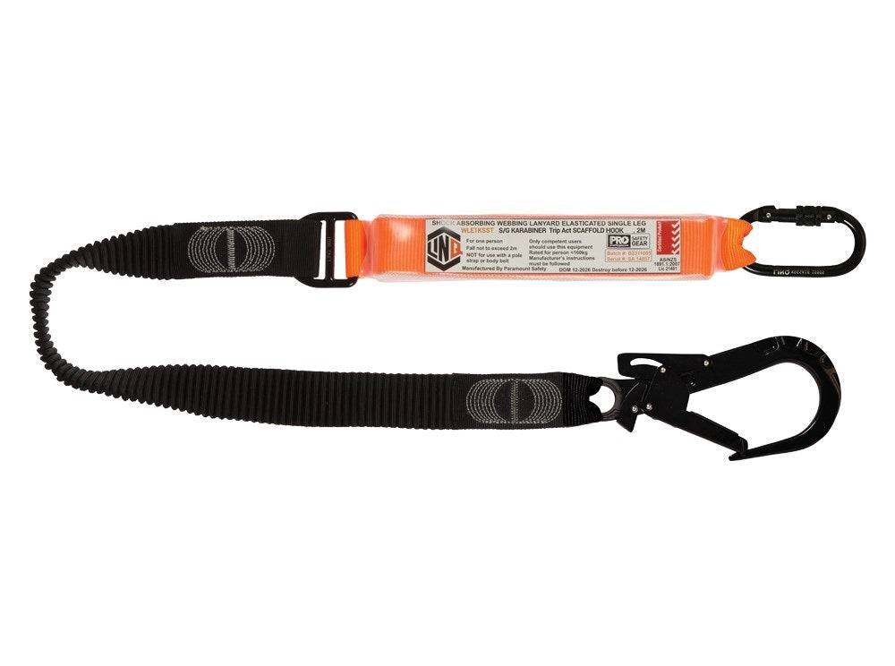 Linq Lanyard Single Elasticated 1 x SG Karabiner / 1 x DA Karabiner 1.85m
