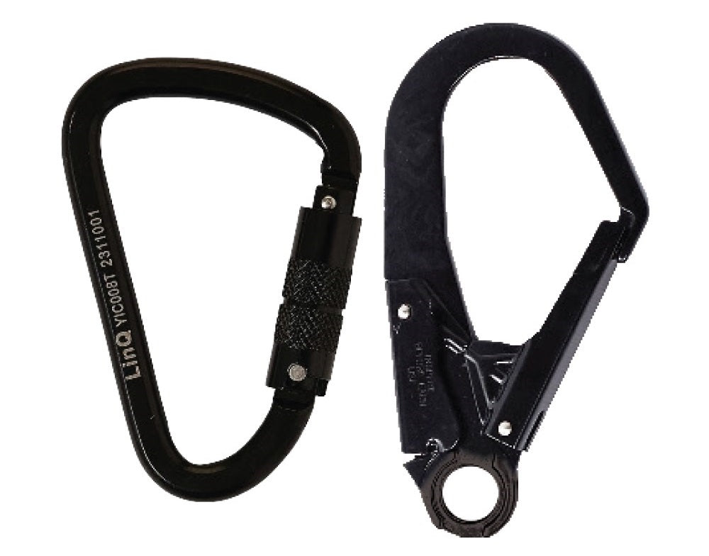 Linq Lanyard Single Elasticated 1 x TA Karabiner / 1 x DA Scaff Hook 1.85m