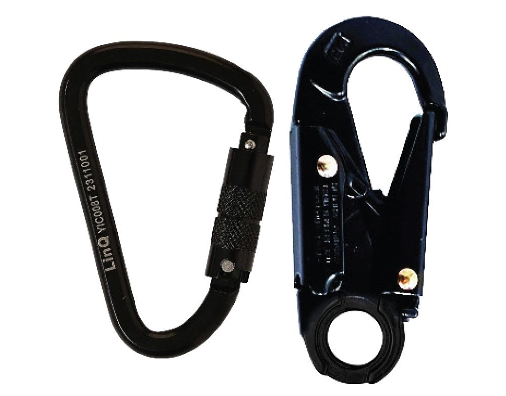 Linq Lanyard Single Elasticated 1 x TA Karabiner / 1 x DA Scaff Hook 1.85m