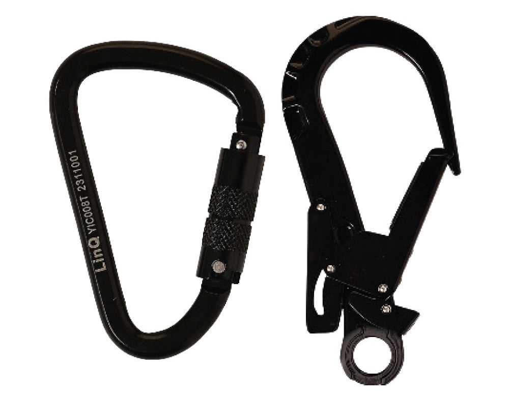 Linq Lanyard Single Elasticated 1 x TA Karabiner / 1 x DA Scaff Hook 1.85m