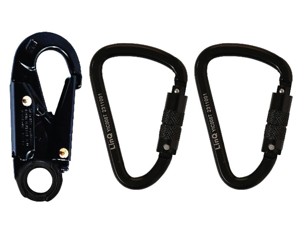 Linq Lanyard Double Elasticated 1 x Snap Hook / 2 x DA Scaff Hooks 1.85m