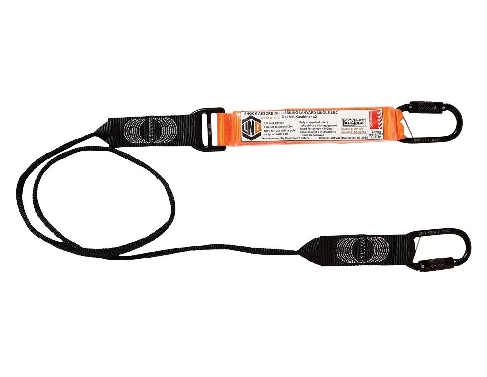Linq Lanyard Single Webbing 2 x DA Karabiners 2m