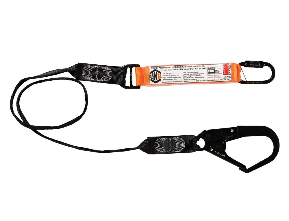Linq Lanyard Single Webbing 2 x DA Karabiners 2m