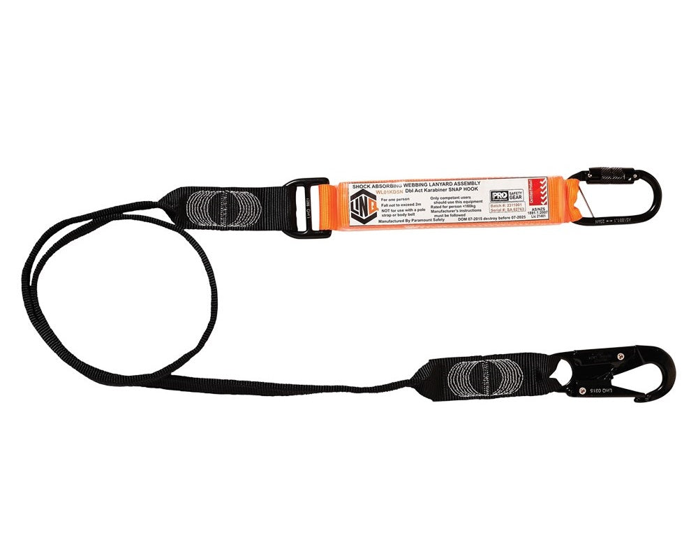 Linq Lanyard Single Webbing 2 x DA Karabiners 2m