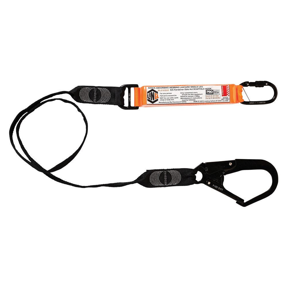 Linq Lanyard Single Webbing 1 x SG Karabiner / 1 x DA Karabiner 2m