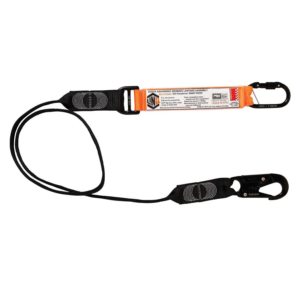 Linq Lanyard Single Webbing 1 x SG Karabiner / 1 x DA Karabiner 2m