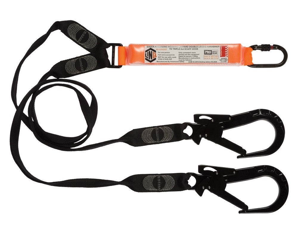 Linq Lanyard Double Webbing 1 x SG Karabiner / 2 x DA Karabiners 2m