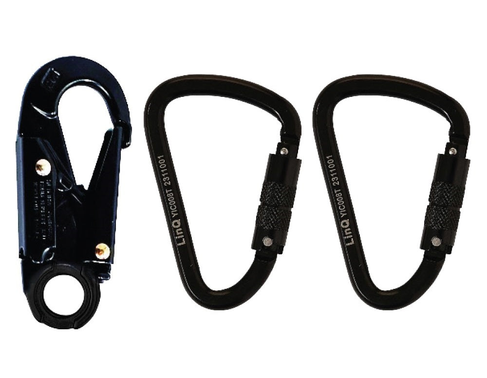 Linq Lanyard Double Webbing 1 x Snap Hook / 2 x DA Scaff Hooks 2m