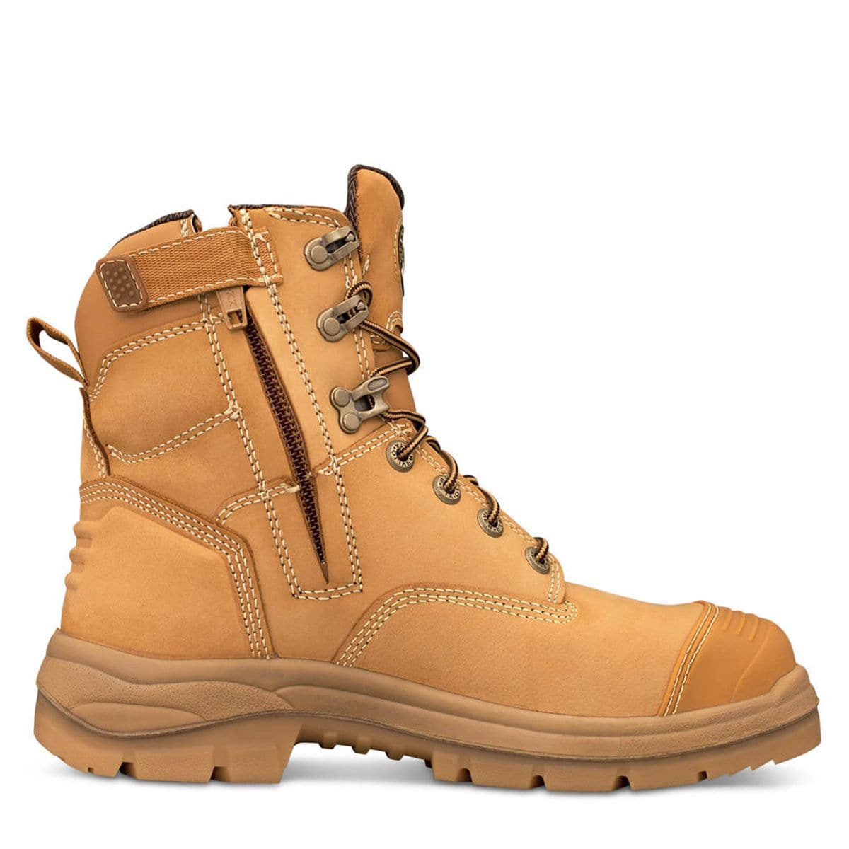 Oliver Mens 55-332Z 150mm Zip at Boots Steel Bump Nitrile Wheat 6