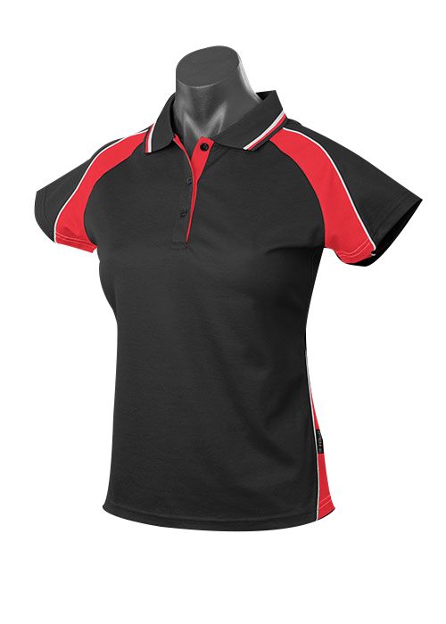 *** CLEARANCE *** Aussie Pacific Womens Panorama ss Polo 180g Black/Red/White 10
