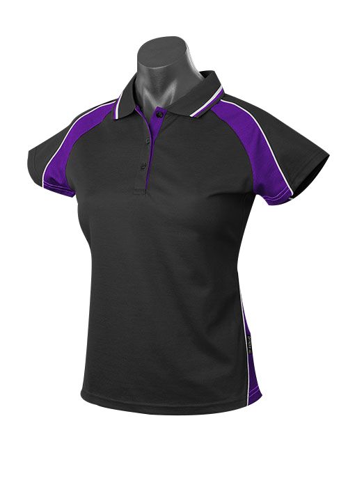 *** CLEARANCE *** Aussie Pacific Womens Panorama ss Polo 180g Black/Red/White 10