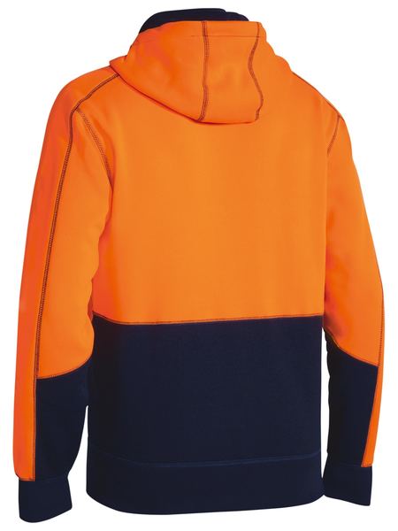 Fleece Bisley Hi Vis Full Zip Hoodie Poly 300g BK6819