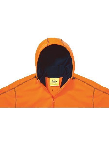 Fleece Bisley Hi Vis Full Zip Hoodie Poly 300g BK6819
